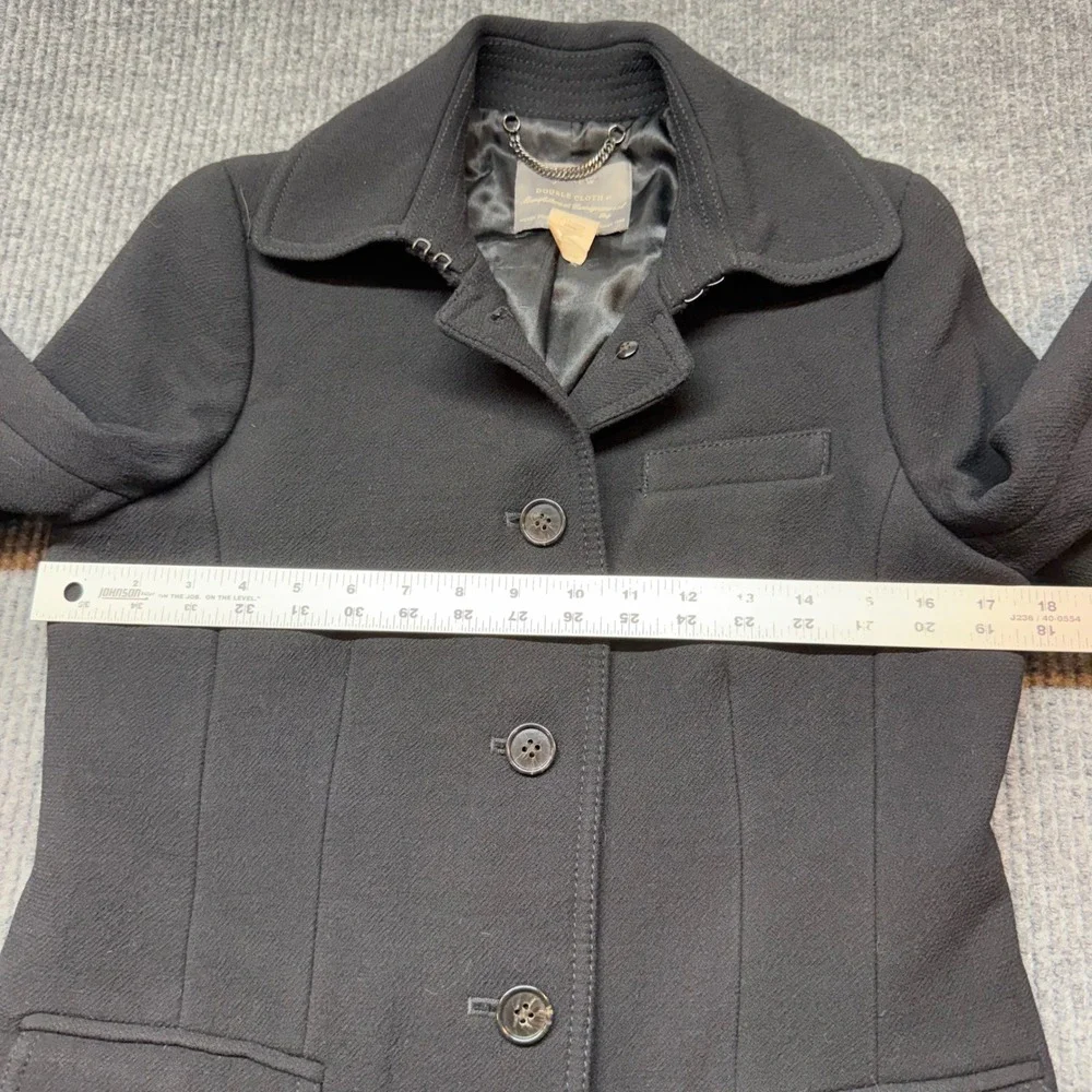 J.Crew Lady Day Double Cloth Coat 4 Tall Black Italian Wool Thinsulate Insulated